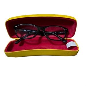 Ray-Ban Reading Glasses Stylish Black and Blue Eyeglasses with Yellow Case